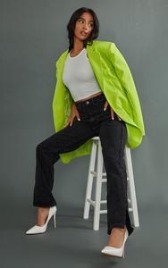 PrettyLittleThing Миниатюрные черные джинсы с разрезом на подоле