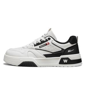 Мужские низкие кроссовки для скейтбординга с дышащими и износостойкими вставками WARRIOR, Beige Black