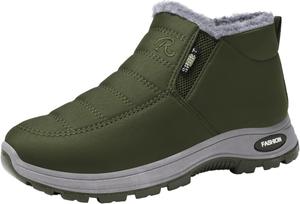 Зимние теплые женские короткие ботинки - противоскользящие, прочные, толстые и мягкие, удобные и теплые, не замерзают. Clolinde, Green