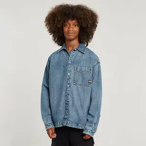 Рубашка-куртка G-Star свободного кроя, синий