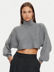 Свитер с высоким воротником обычного кроя Pieces, серый