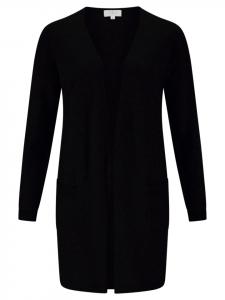 Длинный кардиган черного цвета CASH-MERE.CH