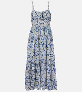 Надин цветочное миди-платье из хлопковой смеси Ulla Johnson, Ciel