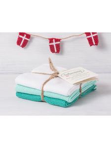 Solwang Набор из 3 чистящих салфеток: белые, бирюзовые, комбинированные