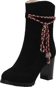 Женские ботильоны на каблуке с боковой молнией XIEPP, Black