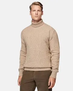 Мужской шерстяной свитер с длинными рукавами Boggi Milano, кремовый