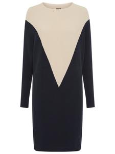 Laura Scott Вязаное платье темно-синего и кремового цвета