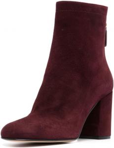 Женские ботильоны Miss Left с массивным высоким каблуком, круглым носком, молнией сзади, стильные, повседневные, для вечеринок, удобные, короткие, размер 4-16 US, Dark Red