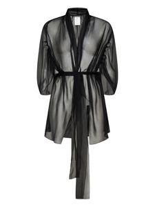 Alberta Ferretti шелковый жакет с поясом, черный