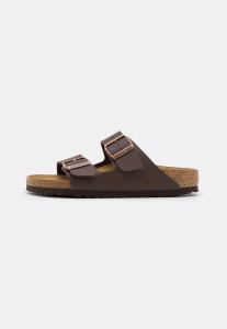 Шлепанцы женские Birkenstock из экокожи, темно-коричневый