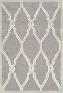 Ковер SAFAVIEH, 61 x 92 см, Cambridge Collection, Dark Grey & Ivory, ручной работы из марокканской шерсти, идеален для помещений с высокой проходимостью: прихожая, гостиная, спальня (CAM352D)