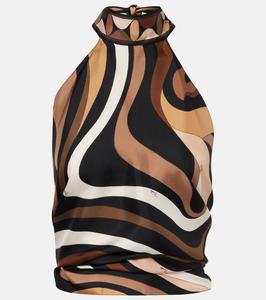 Майка Marmo на запах из шелкового сатина Pucci, Black Gold