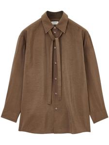 LEMAIRE рубашка с завязками, коричневый