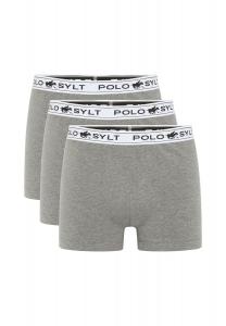 Боксеры в упаковке по 3 штуки с эластичным поясом с этикеткой POLO SYLT, цвет Medium Grey Medium Grey