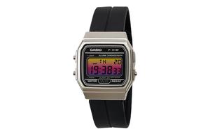 CASIO Кварцевые часы Retrofit Series с силиконовым ремешком, мужские часы с черным циферблатом
