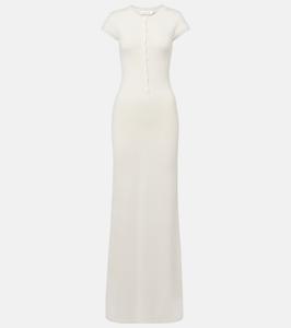 Длинное трикотажное платье Caden из смесового шелка Aya Muse, белый