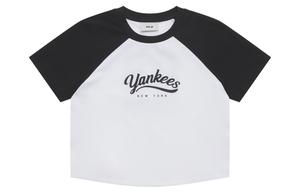 MLB Футболка с регланными рукавами New York Yankees SS25 в стиле преппи, женская, черная