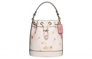 Сумка-ведро из кожи Демпси, женская сумка через плечо, маленькая кроссбоди белая COACH