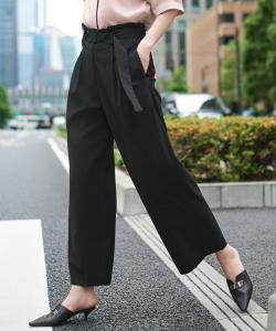 Широкие прямые брюки из сухого льна T/R