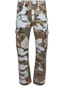Джинсы Camo Boro Repair прямого кроя AMIRI, синий