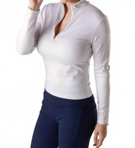 Куртка для гольфа с молнией на четверть в белом цвете Foreplay Golf