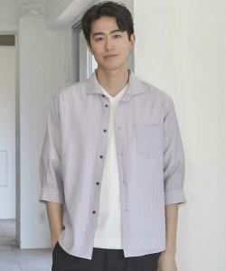 Рубашка с рукавами 3/4 из ткани Tuck Stripe Lawn