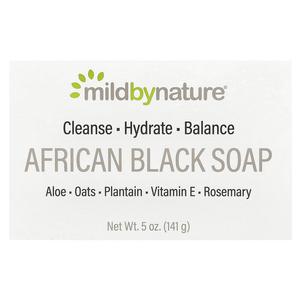 Mild By Nature, африканское черное кусковое мыло, с овсом и подорожником, 141 г (5 унций)