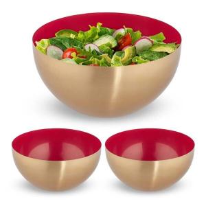 3 салатницы из нержавеющей стали, /золотой Relaxdays, желтый