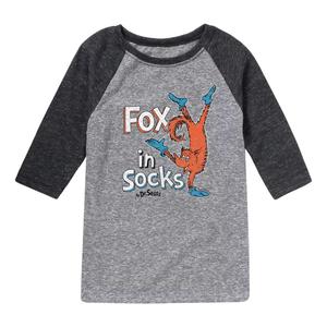 Футболка в носках реглан с рисунком Dr. Seuss Fox для мальчиков 8–20 лет Licensed Character