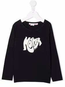 Футболка из органического хлопка с графичным принтом Bonpoint, синий