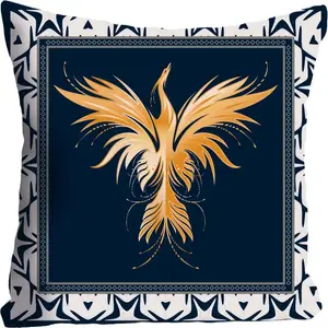 Декоративная подушка Queence ""Феникс", чехол без наполнения, 1 шт 40х40 см, цвет bunt + bedruckt