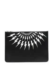 Клатч с принтом Thunderbolt Neil Barrett, черный