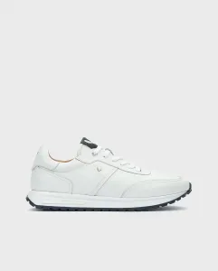 Мужские кожаные кеды на шнуровке со съемной стелькой белого цвета Martinelli, белый