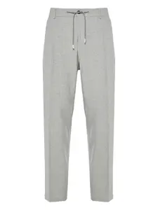 Брюки со складками и завязками Eleventy, серый
