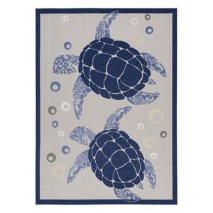 Nourison Aloha Coastal Sea Turtle Уличный ковер, цвет Navy Blue