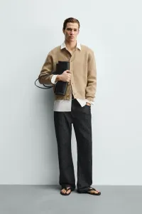 Кардиган свободного кроя с текстурированной поверхностью Zara, бежевый