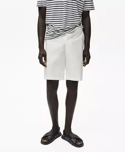 Мужские хлопковые бермуды с внутренней эластичной полосой MANGO, зеленый