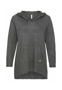 Длинная толстовка с карманом-кенгуру фасон «кефля» Sheego, серый