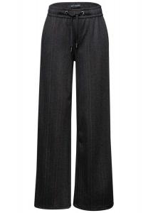 STREET ONE Штаны свободного кроя в крапчатом черном цвете