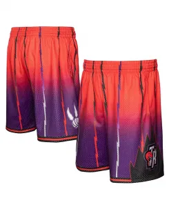 Мужские шорты Toronto Raptors 1998/99 Hardwood Classics Fadeaway Reload 3.0 Swingman, красные и фиолетовые Mitchell & Ness