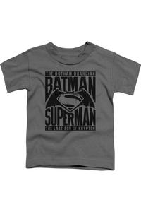 Детская футболка с коротким рукавом "Бэтмен против Супермена" Gildan, charcoal
