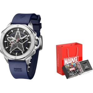 MARVEL Часы Hero Collection Automatic Mechanical Movement Rubber Band Strap Watch Men's Watch Black Dial