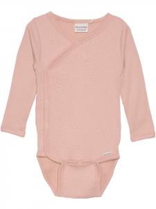 Minymo Детский боди с длинными рукавами "Wrap Body LS Rib" розового цвета