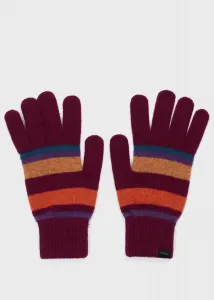 Разноцветные полосатые вязаные перчатки