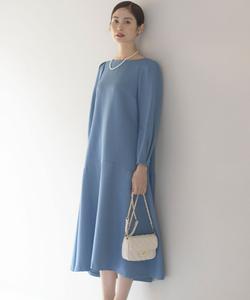 Платье с вырезом-лодочкой из жаккардовой ткани ламе Suite, цвет Blue [070]