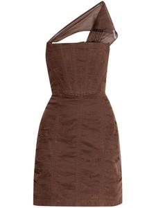 Dsquared2 dSQUARED2 мини-платье на одно плечо, коричневый