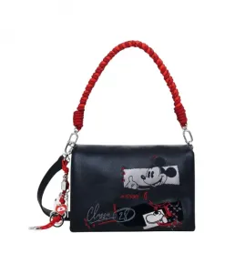 Женская сумочка с принтом и плечевым ремнем. Desigual, черный