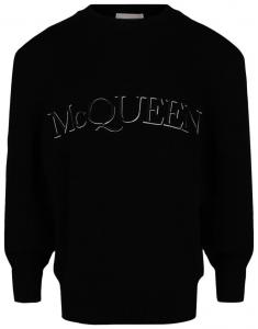 Свитер Alexander McQueen с вышитым логотипом, черный