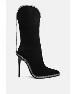 Сапоги до икры Ashipa с цепочками Diamante London Rag, черный