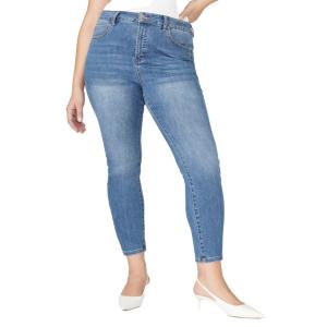 Джинсы-скинни Morgan Super Stretch больших размеров ELOQUII, Medium wash denim